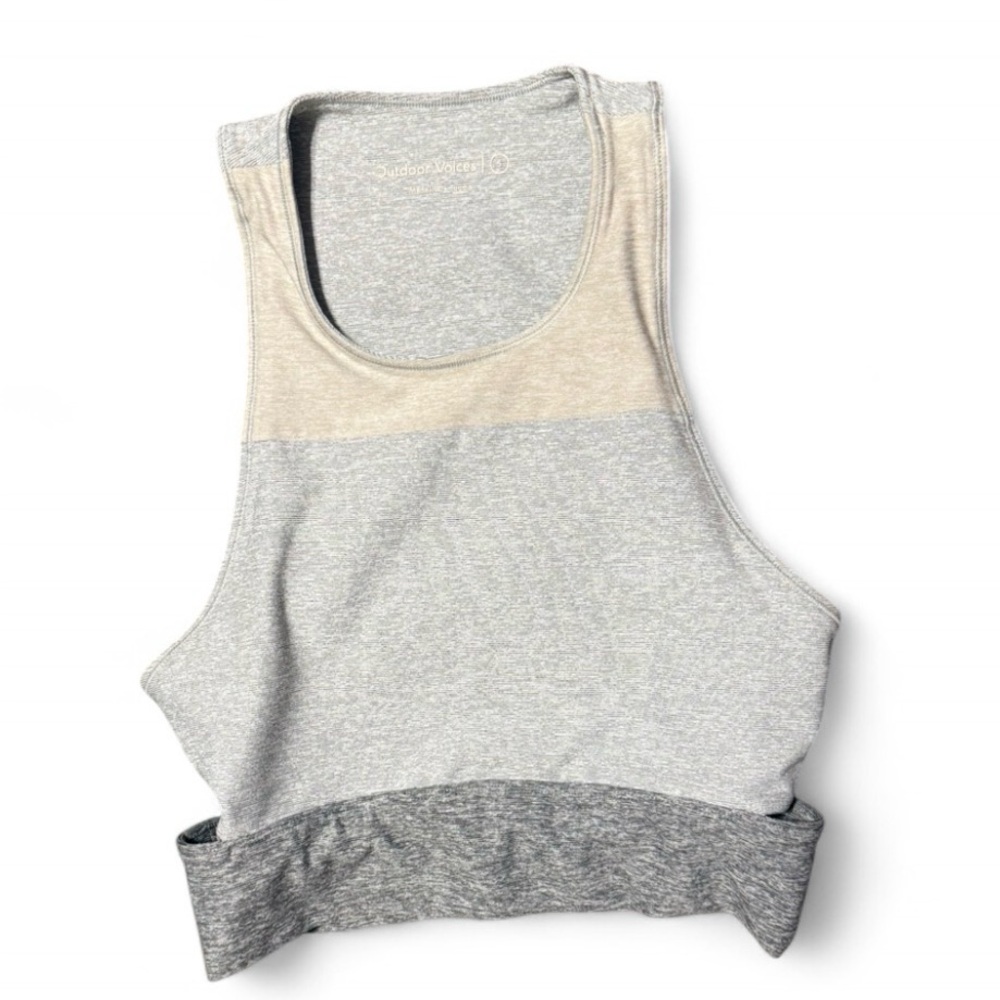 Outdoor Voices Heather Gray Scoop Neck Tank Top